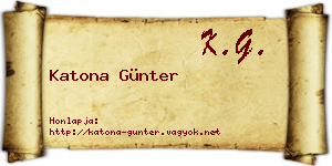 Katona Günter névjegykártya
