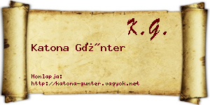 Katona Günter névjegykártya