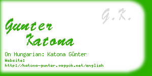 gunter katona business card