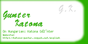 gunter katona business card